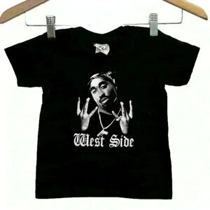 🌈 6/$60, Playertex, Tupac Shakur, Westside, Black, White T-shirt, XS